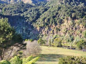 テムズにあるThames River Valley Studio Retreat 3の木と山のある草原