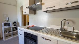 a small kitchen with a sink and a sink at Sardinianworld - Easy Cabras in Càbras