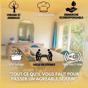 a poster of a room with the words truth be evil yours fault pour passer at Domaine des Falaises in Villainville +9 photos