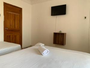 Postel nebo postele na pokoji v ubytování Hostal El Naufrago 2