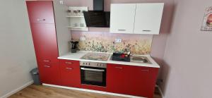 Kuchyň nebo kuchyňský kout v ubytování Ferienwohnung Burger Heide
