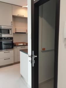 Kuchyňa alebo kuchynka v ubytovaní Híd Köz Penthouses Apartman