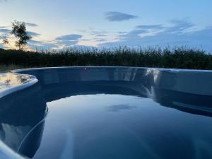 蒂克纳尔Broadleaves Luxury Glamping的一个大水池,