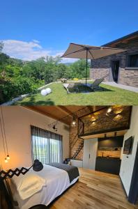 Postel nebo postele na pokoji v ubytování GiardinidiEva Loft