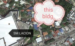 a map with a sign that reads this blog sm liaison at Ermac Residences and Apartelle in Consolation