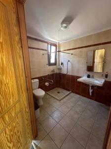 a bathroom with a toilet and a sink at Stenakas Apartments in Chios +22 photos