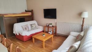 Televízia a/alebo spoločenská miestnosť v ubytovaní Apartament El Pla