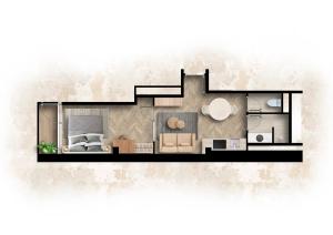 a drawing of a floor plan of a house at Quartier Libre Opera in Paris