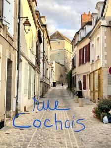 a street with the words blue socialists written on it at Studio cœur de ville in Auxerre +4 photos