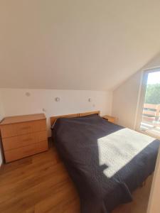 a bedroom with a bed and a dresser and a window at Odmor pored Drine in Jovići +31 photos