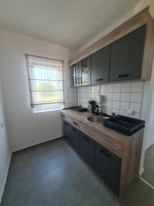 a kitchen with a sink and a counter top at Odmor pored Drine in Jovići