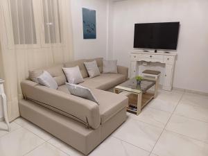 A television and/or entertainment centre at Filocsenia luxury apartment at tsoutsouras