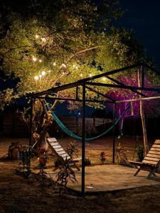 Unión HidalgoにあるCabañas El Solの夜間の公園内の遊び場