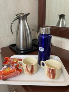 Příslušenství pro přípravu čaje a kávy v ubytování Grand View Residency Chennai