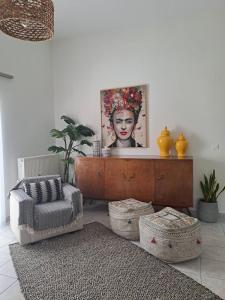A seating area at Chania Paradise Retreat - Falasarna Villa Nostalgia