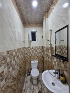 un baño con inodoro y lavabo en Green paradise, en Batumi 17 fotos más
