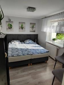 a bedroom with a large bed in a room at Aura in Lewin Kłodzki