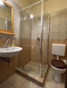 A bathroom at Vadászkürt Vendégfogadó