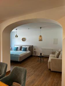 Χώρος καθιστικού στο Ferienwohnung IV Beck-Bräu nahe Bamberg