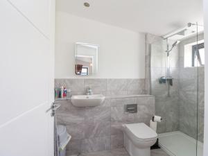 Un baño con inodoro, lavabo y ducha. en 6 Strathtay Lodges, en Aberfeldy 18 fotos más