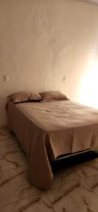 a bed with two pillows in a room at Hospedagem Rio Lapa in Rio de Janeiro