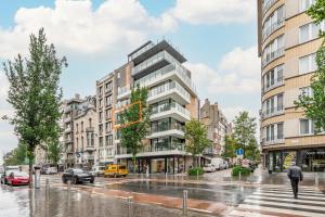 a rendering of a city street with buildings at Luxury apartment in the centre of Ostend with terrace in Ostend