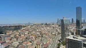 Nespecifikovaný výhled na destinaci Istanbul nebo výhled na město při pohledu z prázdninového domu