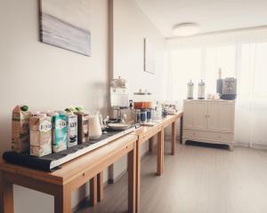 A kitchen or kitchenette at Hótel Fransiskus Stykkishólmi