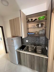 Kuchyň nebo kuchyňský kout v ubytování Al Mare Apartments
