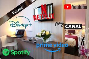 TV a/nebo společenská místnost v ubytování Brit Hotel Vannes-Theix