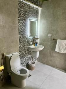 a bathroom with a toilet and a sink at Town View Studios in Cairo +26 photos