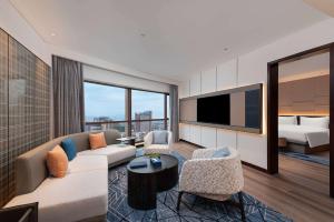 TV a/nebo společenská místnost v ubytování Wyndham Putian Downtown