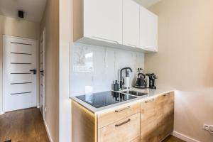 Kuchyň nebo kuchyňský kout v ubytování Aparthome Tatra