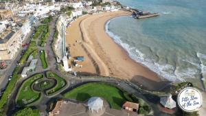 an aerial view of a beach and the ocean at Little Star Of The Sea - Broadstairs in Kent