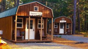 a couple of tiny houses in the woods at Summer Trail Cabin 5 - Sleeps up to 4 in O'Brien