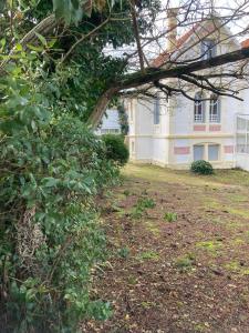 サン・パレ・シュル・メールにあるDuplex idéalement situéの前に木がある大きな白い建物