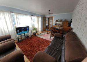 a living room with a couch and a television at Casa magallanica in Punta Arenas