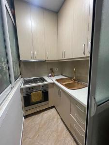 Kuchyň nebo kuchyňský kout v ubytování Center apartament