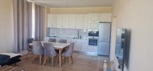 Kuchyň nebo kuchyňský kout v ubytování Apartament Jony