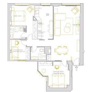 a floor plan of a house at Plaza España - Apartamentos Burgos Deluxe in Burgos