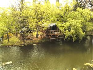 蒙尼斯帕勒特Les Cabanes de Lara的河中小岛上的小屋