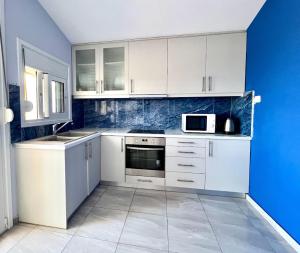 Kuchyň nebo kuchyňský kout v ubytování Filikouri Rooms