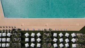 an overhead view of a classroom with chairs and a chalkboard at Ona Alborada in Costa Del Silencio