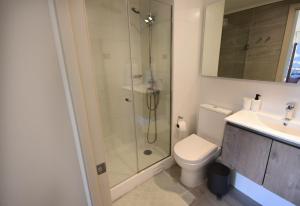 Ένα μπάνιο στο Departamento moderno con vista al lago Villarrica y piscina +22 φωτογραφίες