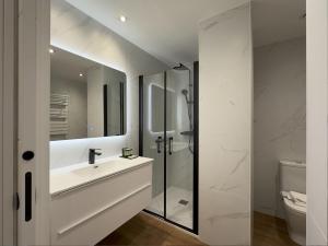 Et badeværelse på Apartamentos ALFISA Puerta del Sol