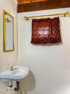 a bathroom with a sink and a mirror at Avocado homestay in Tetebatu
