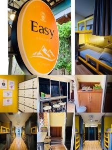 un collage di foto di una casetta di Easy Hostel a Phi Phi Don