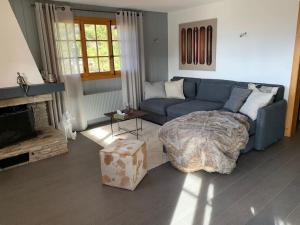 Posezení v ubytování Magnifique chalet appartement à Villars, vue sur les alpes