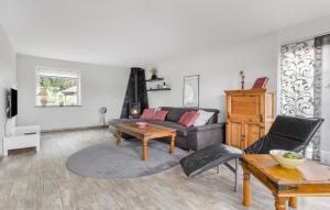a living room with a couch and a table at Nice Home In Sydals With Wifi in Høruphav