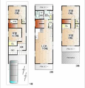 Půdorys ubytování JoyHome 天下茶屋駅7分4LDK一軒家 難波梅田黒門関空直通 無料駐車場